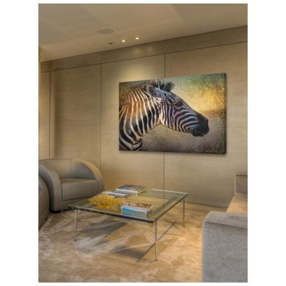 "Zebra Portrait" Painting Print on Wrapped Canvas