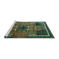 thumbnail image 2 of Ahgly Company Machine Washable Indoor Round Persian Turquoise Blue Traditional Area Rugs, 8' Round, 2 of 4