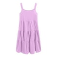 thumbnail image 3 of Gibobby Girls Floral Dress Boho Ruffle Sleeve Pleated Casual Swing Dresses with Pockets for Kids(Purple,6-7 Years), 3 of 6