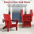 thumbnail image 6 of JUSTLET Outdoor Patio Chair with 2 Cup Holder, Folding Adirondack Chair, Deep Red, 6 of 10