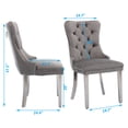 thumbnail image 3 of MIKIBAMA High-End Tufted Velvet Dining Chair Set of 4, Solid Wood with Chrome Stainless Steel Legs and Nailhead Trim, Gray Chrome, 3 of 9