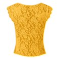 thumbnail image 4 of PMVFHDE Ladies Fashion Lace V Neck T Shirt for Occasions - Elegant Stylish and Comfortable Top for Women Yellow,XXXXXL, 4 of 4