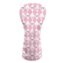 Yuyamidu Golf Ball Golf Club Head Covers Pink Bow Driver Headcover Fairway Wood Head Cover Hybrid Headcover, Waterproof PU Leather Golf Head Covers