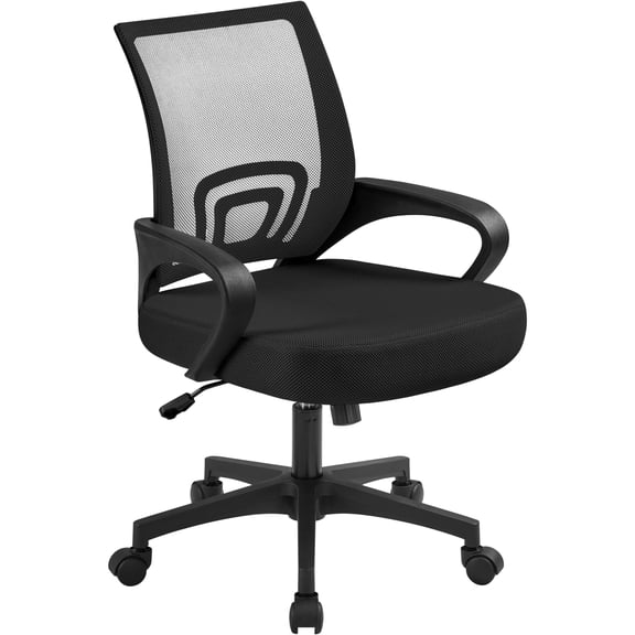 Adjustable Office Chair Ergonomic Executive Desk Chair Swivel Mesh Back Task Computer Chair for Home Conference Study Room, Black