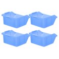 thumbnail image 1 of CATIEBYE 4pcs Plastic Storage Crates For Waterproof Organization In Blue, 1 of 8