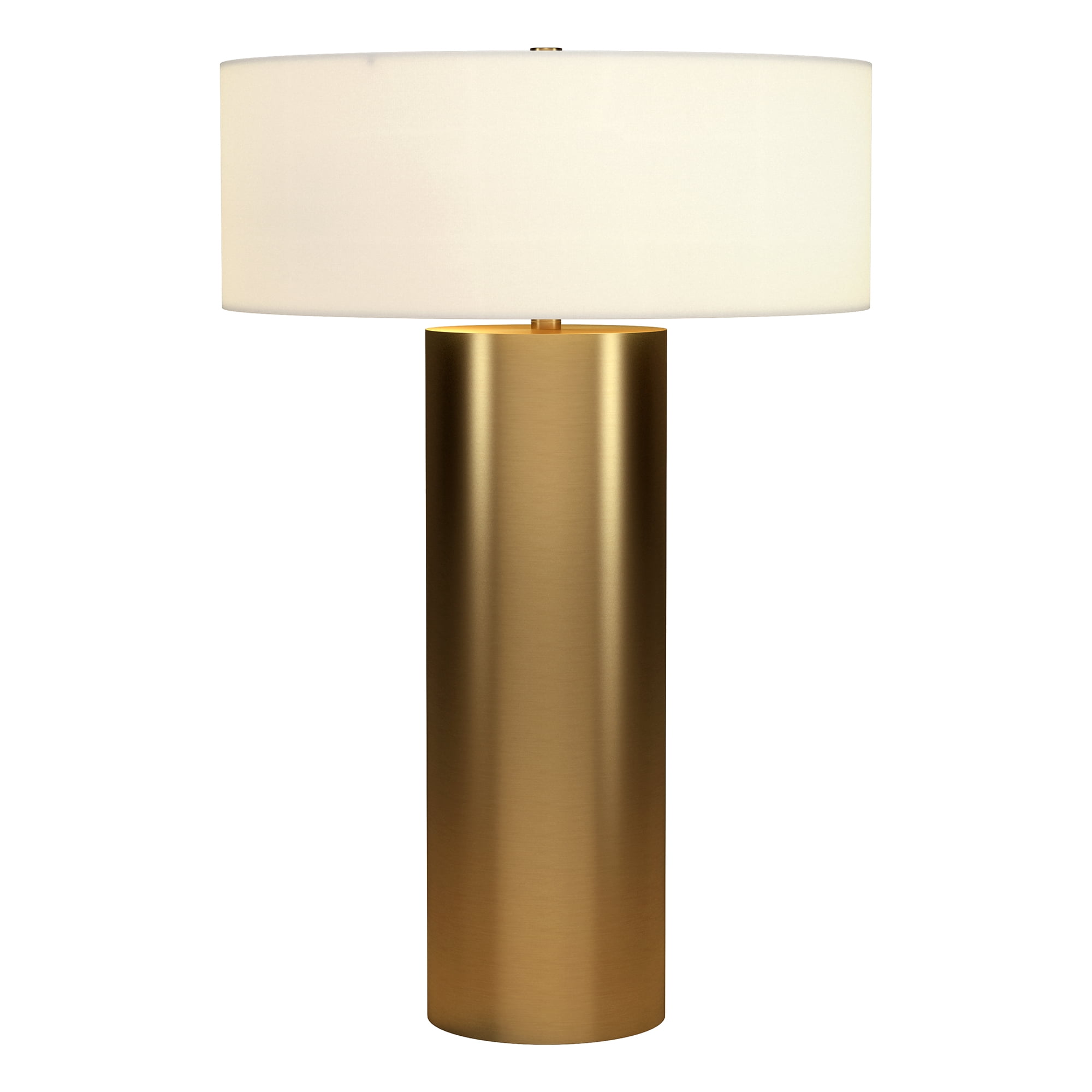 Wells 24" Tall Table Lamp with Fabric Shade in Brass/White