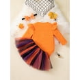 thumbnail image 5 of WIBACKER Newborn Baby Girl My 1st Halloween Skirt Outfit, Infant Pumpkin Dress, Toddler Romper Tutu Skirt Headband Set, 5 of 8