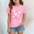 thumbnail image 2 of Gubotare Little Girls Shirts Girls' and Toddler Casual Graphic Short Sleeve T Shirts (Pink,Size 7-8 Years), 2 of 4
