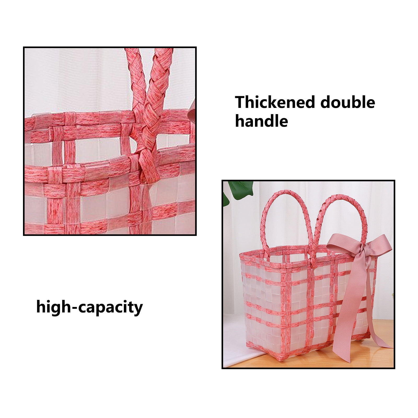 Plastic beach basket with handles sale