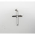 thumbnail image 3 of 14K White Gold Cross Pendant Necklace Charm Spiritual Symbol - White Gold Stamped, Gift for Women Men, Choose your Color, Beveled Edge Cross, 3 of 6