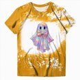 thumbnail image 4 of TOWED22 Halloween Teacher Shirts for Women Cute Spooky Season T Shirt Funny Bow Ghost Graphic Tee Tops Short Sleeve Shirt(Yellow,L), 4 of 7