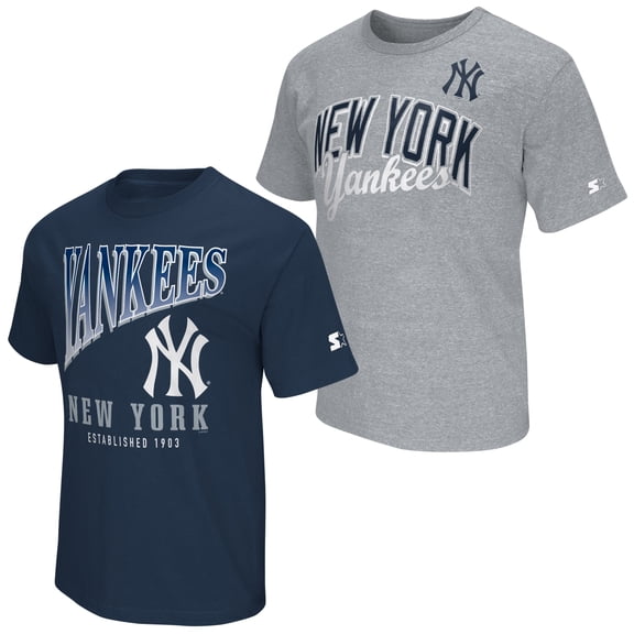 Men's Starter Navy/Heather Gray New York Yankees Two-Pack T-Shirt Set