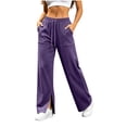 thumbnail image 2 of AloohaidyvioNo Boundaries Womens Wide Leg Fleece Lined Sweatpants Fall Winter Casual Sweat Pants with Pockets, 2 of 9