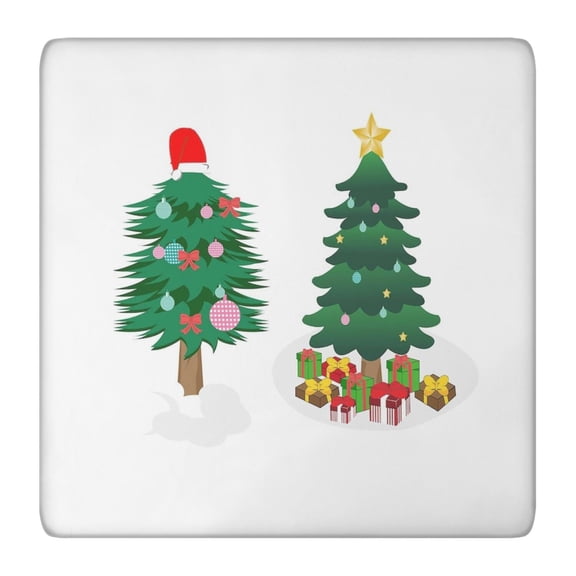 Christmas Party Tablecloth 36x36 Square, Stretchable Spandex Material Maintains Flat Surface Throughout Holiday Meals