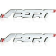 thumbnail image 1 of GHSDFBB 2 Pack 3D Metal Car Sport Sticker, Sport Logo Emblem Badge Decals, Car Side Fender Rear Trunk Sport Sticker (Silver) CN001, 1 of 7