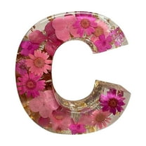 Tkrady Random Floral Resin Night Light, Floral Resin Letter, Pressed Flower Resin Letters with LED Light for Wife,Mother, Birthday Gift for Her, Mother's Day