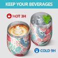 thumbnail image 4 of 12oz Stemless Wine Tumblers Pioneer Flower Vacuum Insulated Stainless Steel Travel Tumbler Cups Mug with Lid and Straw for Champaign,Cocktail,Beer with Cleaning Brush, 4 of 5