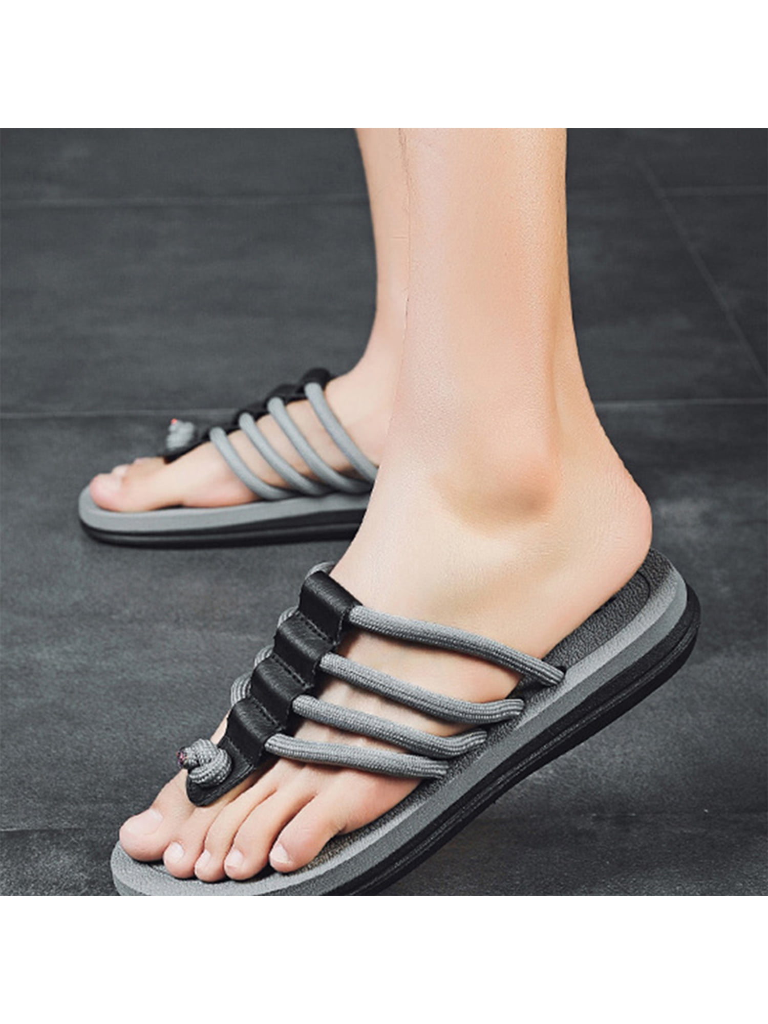 Mens Shoes Sandals slides and flip flops Sandals and flip-flops Island Slipper Thong Leather Black for Men 