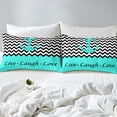 thumbnail image 4 of Erosebridal Cartoon Anchor Sheet Set Queen, Ocean Wave Bedding Sets Queen Size, Stripe Geometry Decor, 4-Piece, 4 of 7
