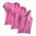 thumbnail image 2 of Fanxing Pack 3 Women's Lingerie Camisoles with Built in Bra Plus Size Tank Tops Adjustable Spaghetti Strap Camisole Hot Pink,XXXXL, 2 of 5