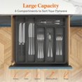 thumbnail image 2 of Silverware Organizer with Lid,Covered Utensil Tray Black, 2 of 5