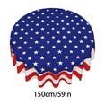 thumbnail image 3 of Nappe Ronde Patriotique du 4 Juillet, Housse de Table Imperméable et Résistante aux Taches, Protecteur de Table Facile à Nettoyer et Réutilisable, Décor de Fête, pour la Fête de l'Indépendance, BBQ, Pique-Nique, Cuisine, Salle à Manger, Usage Domestique, 3 of 6