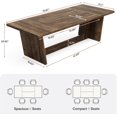 thumbnail image 5 of Tribesigns Wooden Large Dining Table for 6-8 People, 70.87-Inch Rectangular Farmhouse Kitchen Table,Dark Brown, 5 of 7