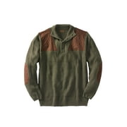 Boulder Creek by KingSize Men's Big & Tall Patch Sweater With Mock Neck