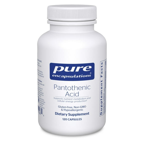 Pure Encapsulations Pantothenic Acid | Hypoallergenic Supplement Supports Cellular Energy Production, Adrenal and Cardiovascular Health | 120 Capsules