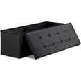 thumbnail image 2 of SuperDeal Storage Ottoman Bench Folding Bench Chest Foot Rest Stool with Large Storage Space Home Decor Black, 2 of 9