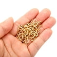 thumbnail image 5 of Uxcell 4mm ID x 15mm L Screw Eyes Pin Mini Small Eye Hooks Dark Gold 150 Pack, 5 of 6