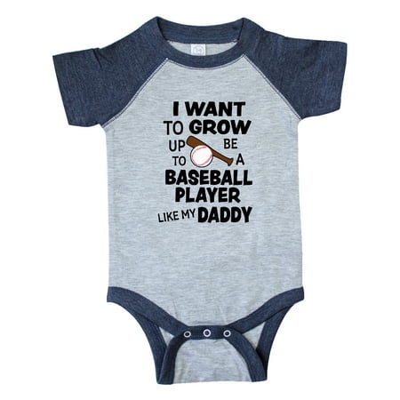 

Inktastic I Want To Grow up To Be A Baseball Player Like My Daddy Gift Baby Boy or Baby Girl Bodysuit