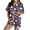 01-Purple, variant on Spooky & Sweet Halloween Pajama Set for Women - Short Sleeve Sleepwear & Lounge Set, Ghost Bat Pumpkin Print Top with Shorts Purple