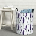 thumbnail image 6 of Rateoe Lavender Flowers Pattern Round Laundry Hamper Basket, Tall Hamper Basket for Blanket Storage, Nursery Clothes Hamper for Laundry in Bedroom and College Dorm-Small, 6 of 6