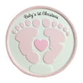 thumbnail image 5 of Personalized Baby’s First Christmas Ornament 2024 – Newborn Baby Girl First Christmas Pink Footprint, 5 of 10