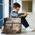 thumbnail image 6 of Water-Resistant 3-Ring Binder Organizer with Multiple Pockets Zipper Binder Bag for Office Oil Painting Of Giraffe, 6 of 8