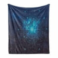 thumbnail image 1 of Astrology Soft Flannel Fleece Blanket, Fortune Telling Birth Chart Zodiac Signs in Space Geometrical Image, Cozy Plush for Indoor and Outdoor Use, 70" x 90", Turquoise Blue and White, by Ambesonne, 1 of 6