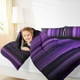 thumbnail image 4 of Homewish Laser Line Full Size Comforter Sets,Modern Geometric Artwork Bedding Comforter Set,Gradient Purple Black Bedding Sets For Men Women,Microfiber Bedroom Decor Reversible,3 Pieces, 4 of 8