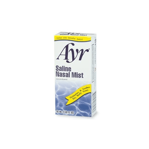 Ayr Saline Nasal Mist Non-Medicated Alcohol & Gluten Free 50 ml, 6-Pack