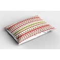 thumbnail image 2 of Ambesonne Christmas Pillow Sham, December Holiday, 36" X 20", Fern Green Dark Coral, 2 of 2