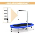 thumbnail image 6 of YEXJ Mini Trampoline, 2 Persons Foldable Fitness Trampoline w/ 5 Levels Height Adjustable Handle, Max Load 330LBS, Indoor Oval Rebounder Exercise Trampoline for Adult, Kid, Enjoy Parent-child Time, 6 of 9