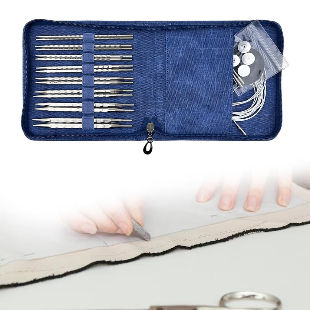 SIEYIO Circular Knitting Needle Set Short Square Knitting Needle Interchangeable Circular Needle Size 3.5mm-8.0mm Knitting Tool