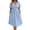 Sky Blue, variant on PBFRDSJ Bridesmaid Dresses for Wedding Elegant V Neck Flowy A Line Dress Womens Midi Length Pleated Puff Sleeve Modest Long Sundress