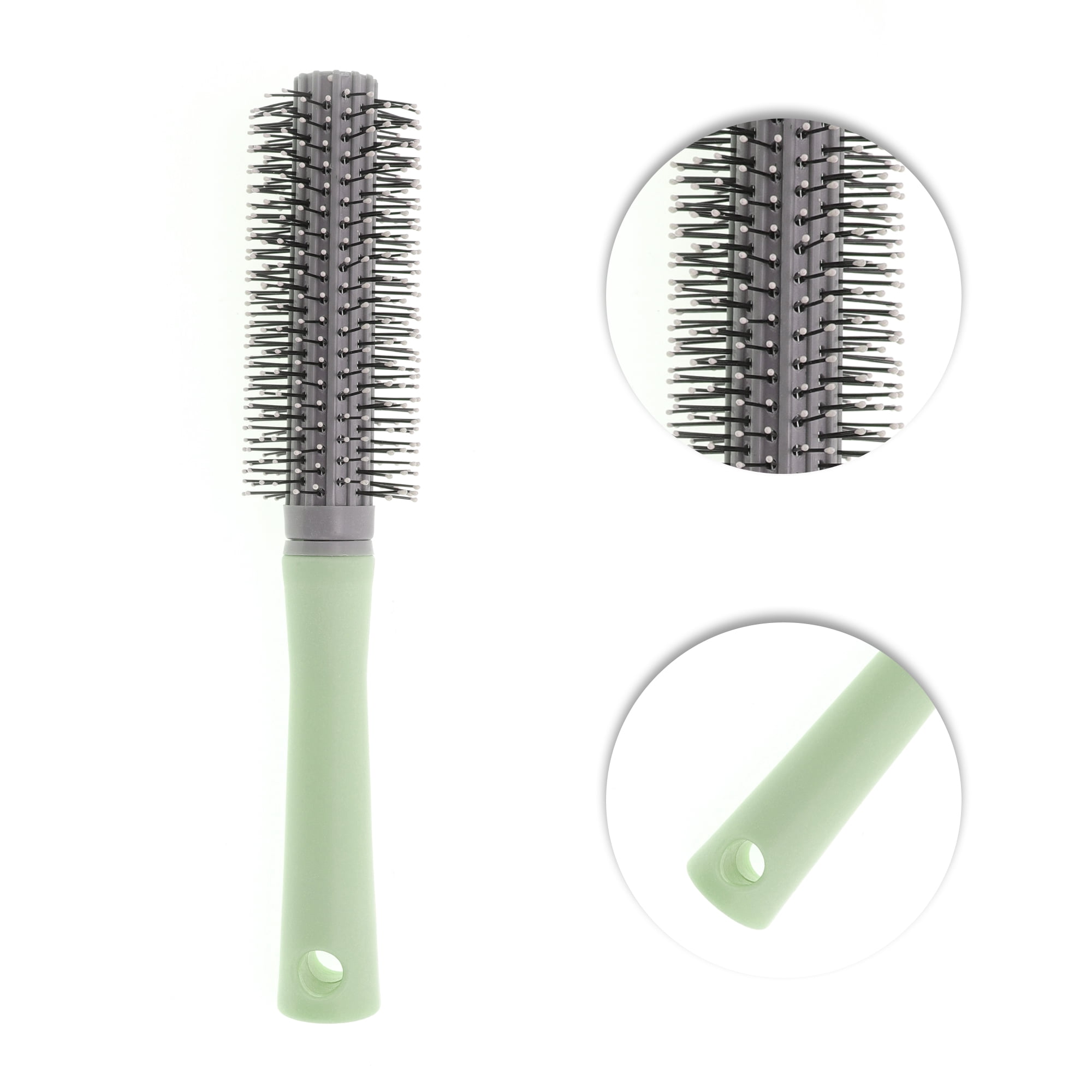 Unique Bargains 1 Pc Round Vent Hair Brush for All Hair Types Green