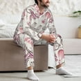 thumbnail image 5 of Mens Pajamas Set, Eiffel Tower Artistic Button Down Long Sleeve Loungewear Sleepwear Pjs sets for Men, 5 of 5
