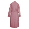 thumbnail image 5 of Harpily Anoraks Women Trench Coat Long Double Breasted Fall Fashion 2023 Classic Lapel Slim Overcoat Outerwear With Belt Pink Pink S, 5 of 5