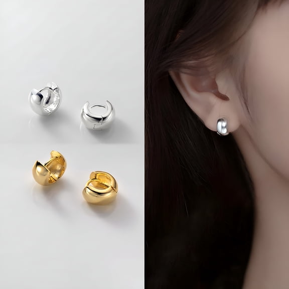 DESIGNICE Small Chunky Hoop Earrings For Women Sterling Silver Huggie Hoops Earrings Fashion Jewelry Gifts