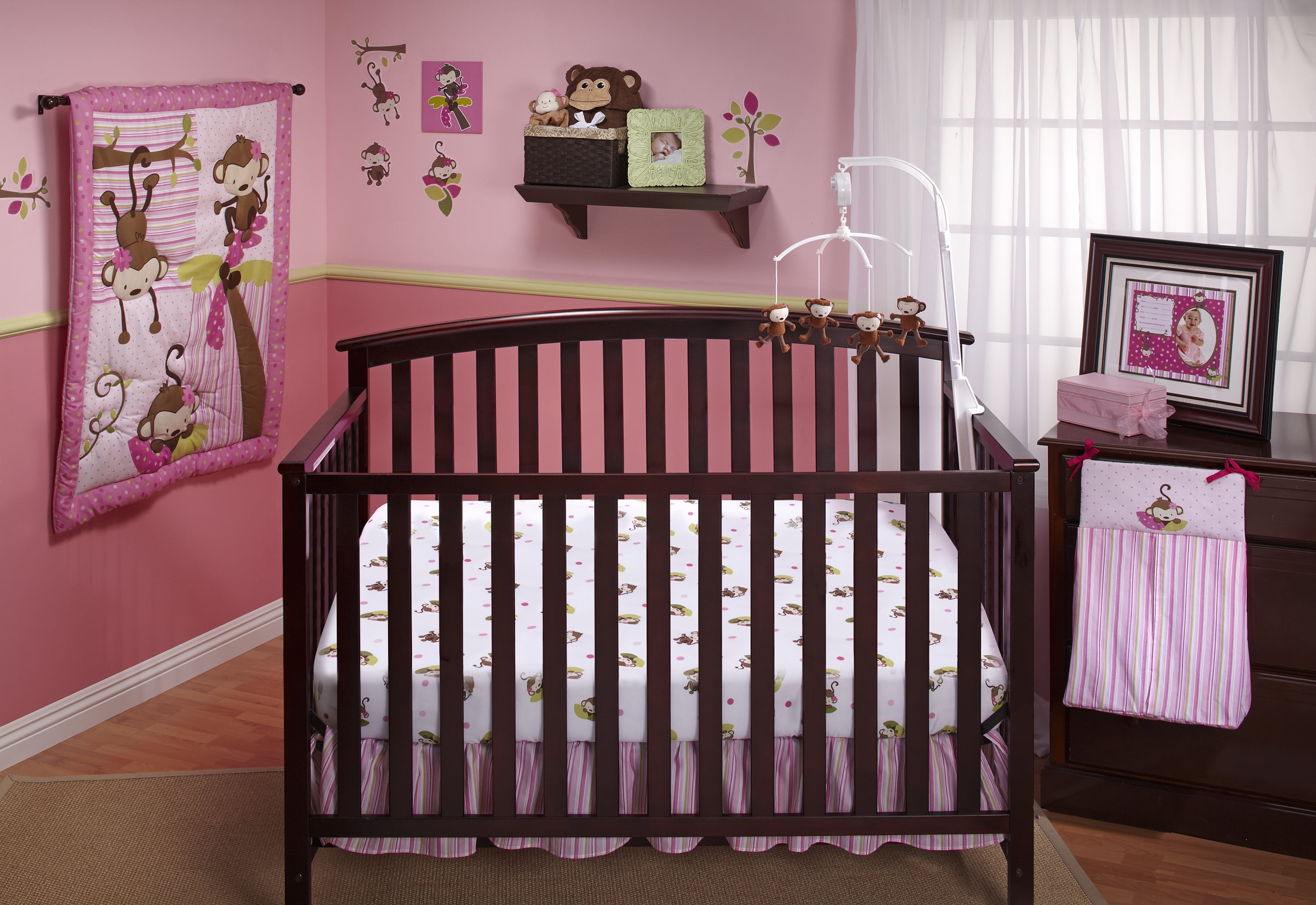monkey crib set for baby girl