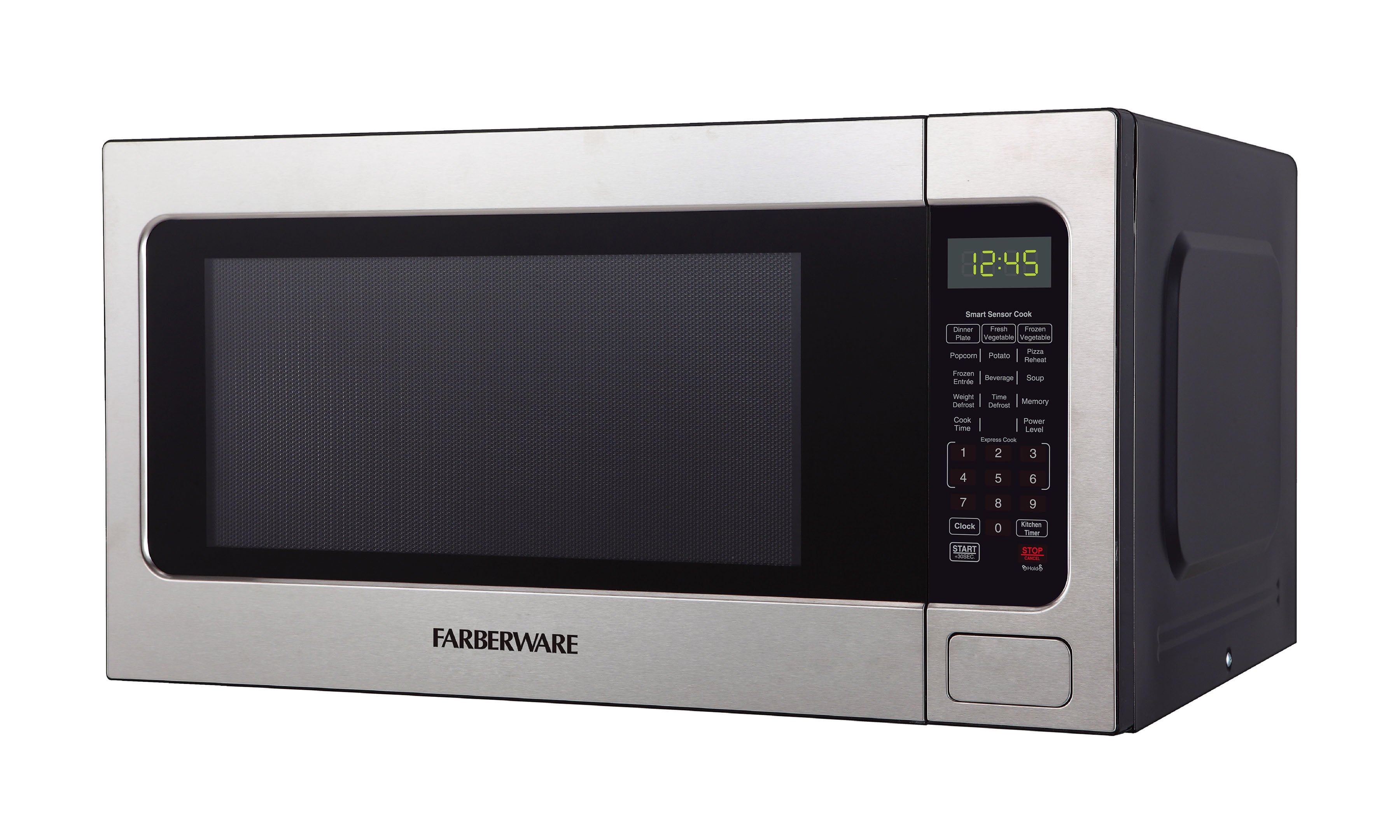 Farberware 2.2 cu ft Microwave Oven, 1200W Compact Microwave Oven with LED Display, Stainless Steel