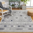 thumbnail image 2 of SAFAVIEH Marrakesh Lemoine Southwestern Polyester Area Rug, Grey/Light Grey, 8' x 10', 2 of 8